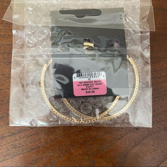 INC Cubic Zirconia Hoop Earrings Created for Macys NIP - Picture 4 of 4